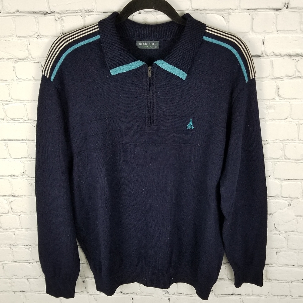 BEAN POLE | quarter zip collared golf sweater